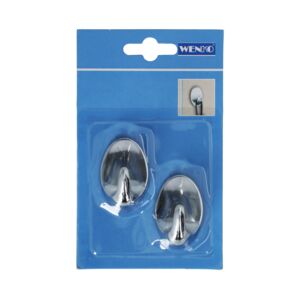 Wenko 2-Piece Maxi Chrome Hook Silver